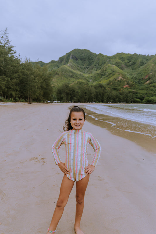 Tropical Girls Long Sleeve Swim